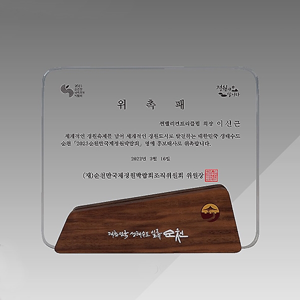 우드&크리스탈상패hs307